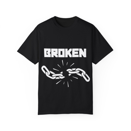  T-Shirt Cotone Unisex Nera "BROKEN"