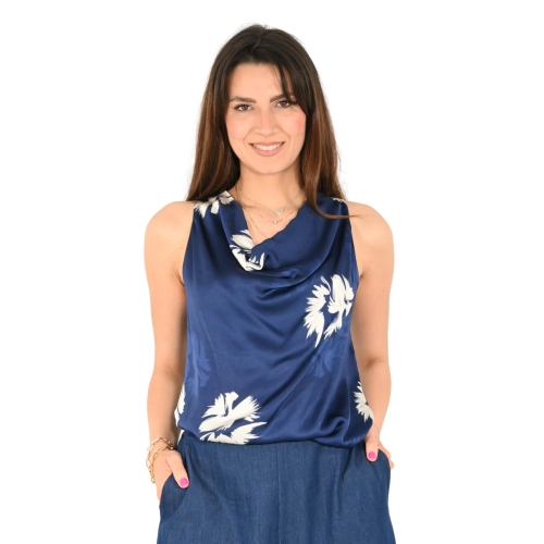 kontatto blusa donna blu KD332