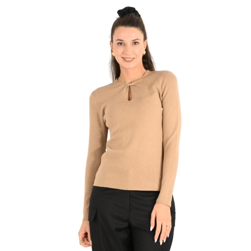 molly bracken maglia donna beige T1920CN