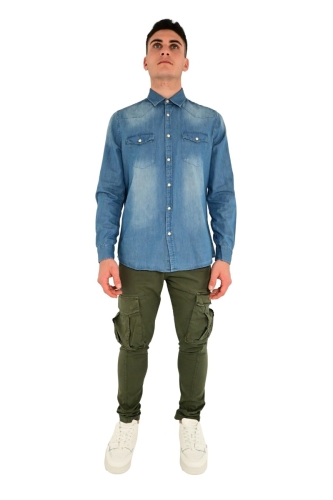 mark up camicia uomo denim medio MK293010