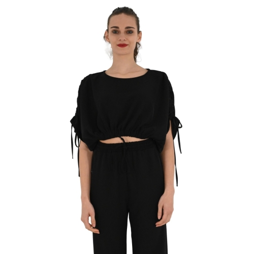 the lulù t-shirt donna nero TLL5897