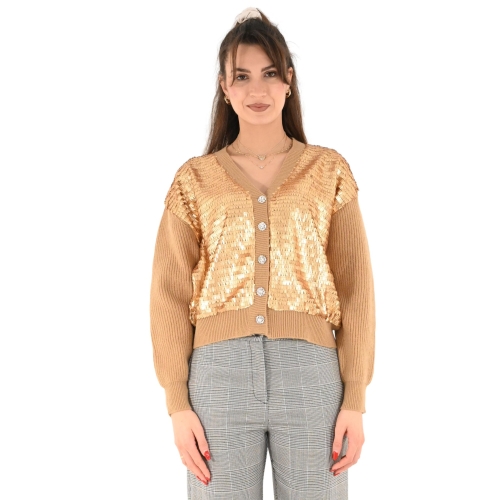 miss love cardigan donna cammello oro 01308