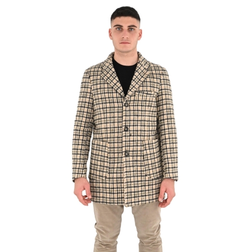 squad2 cappotto uomo cammello nero CP021