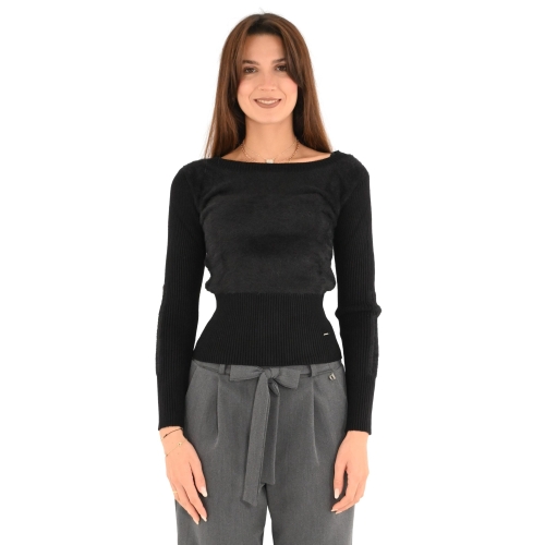 soya knits maglia donna nero SK 2466