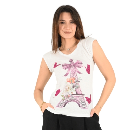 identiko bis t-shirt donna bianco LUXTOUR FARF