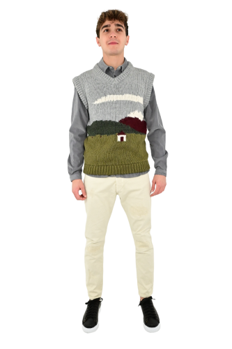 berna gilet uomo grigio verde M 215217