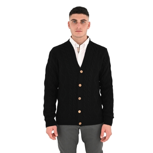 squad2 cardigan uomo nero MA073