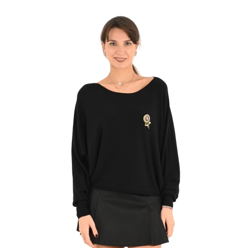 vicolo maglia donna nero 22215S