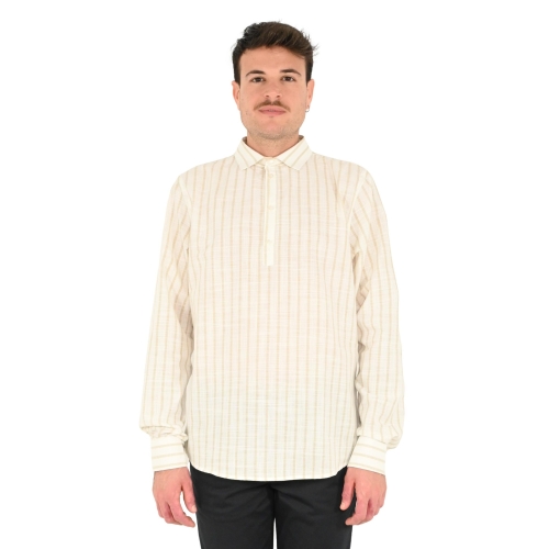 squad2 camicia uomo bianco beige SH117