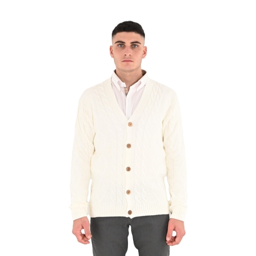 squad2 cardigan uomo panna MA073