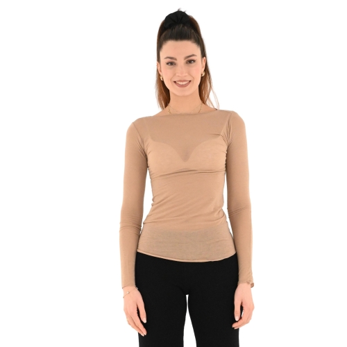 bighet t-shirt donna beige 8696/0401