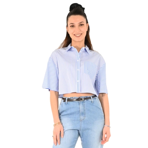 please camicia donna bianco azzurro C1GKVW9000