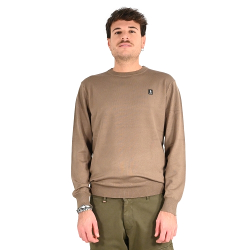 refrigue maglia uomo taupe CREWNECK