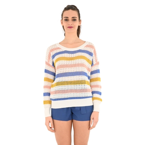 molly bracken maglia donna panna/giallo/rosa LA1271BP