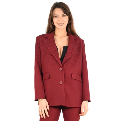 nuova moda giacca donna bordeaux 6448