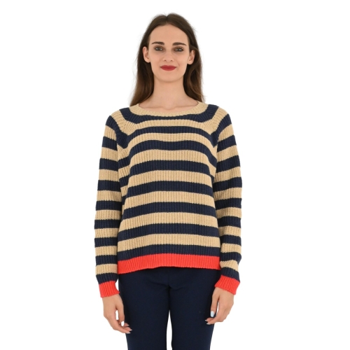 bighet maglia donna beige blu 7163/23508