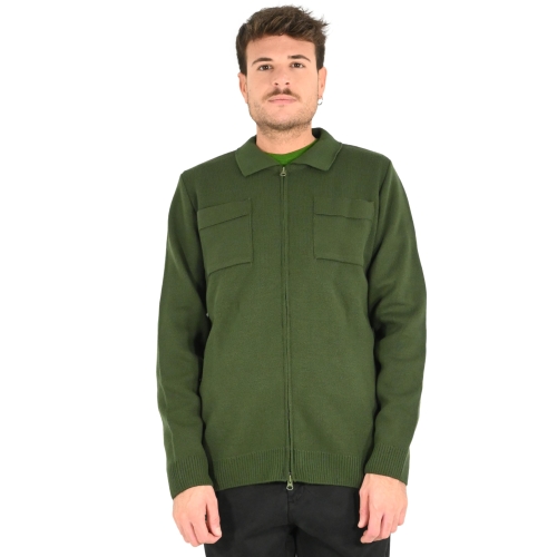 squad2 cardigan uomo verde militare MA203