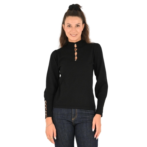 molly bracken maglia donna nero LA1619CN