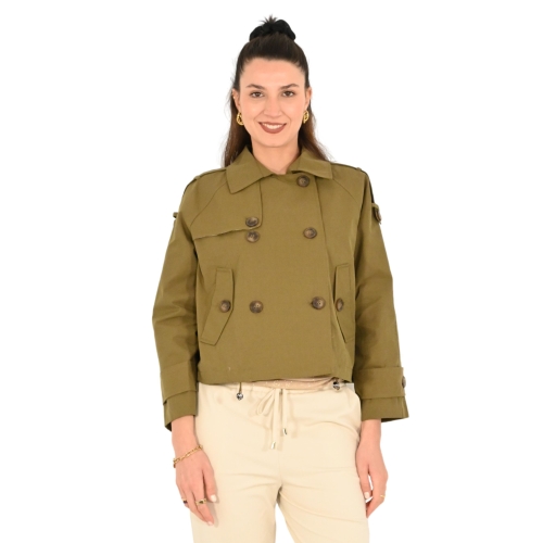 rinascimento trench donna verde militare CFC0119643003