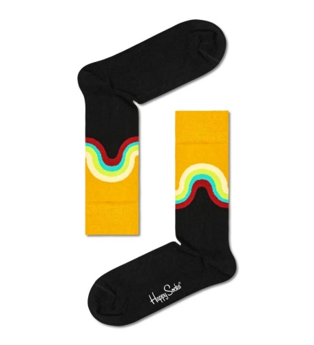 happy socks calzini donna nero JUMBO WAVE SOCK/D