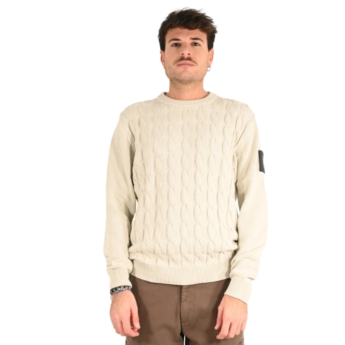 refrigue maglia uomo grigio CREWNECK CABLE